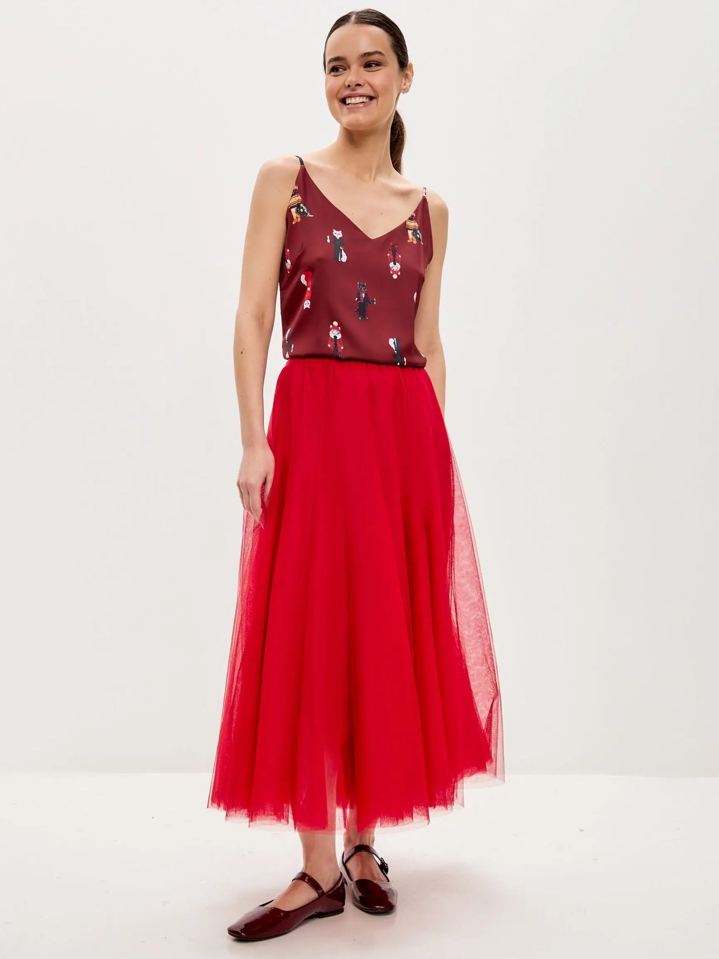 Red silk top cat - Funny Cat Silk top | For Cat Lovers | CAT by maniita lacitta