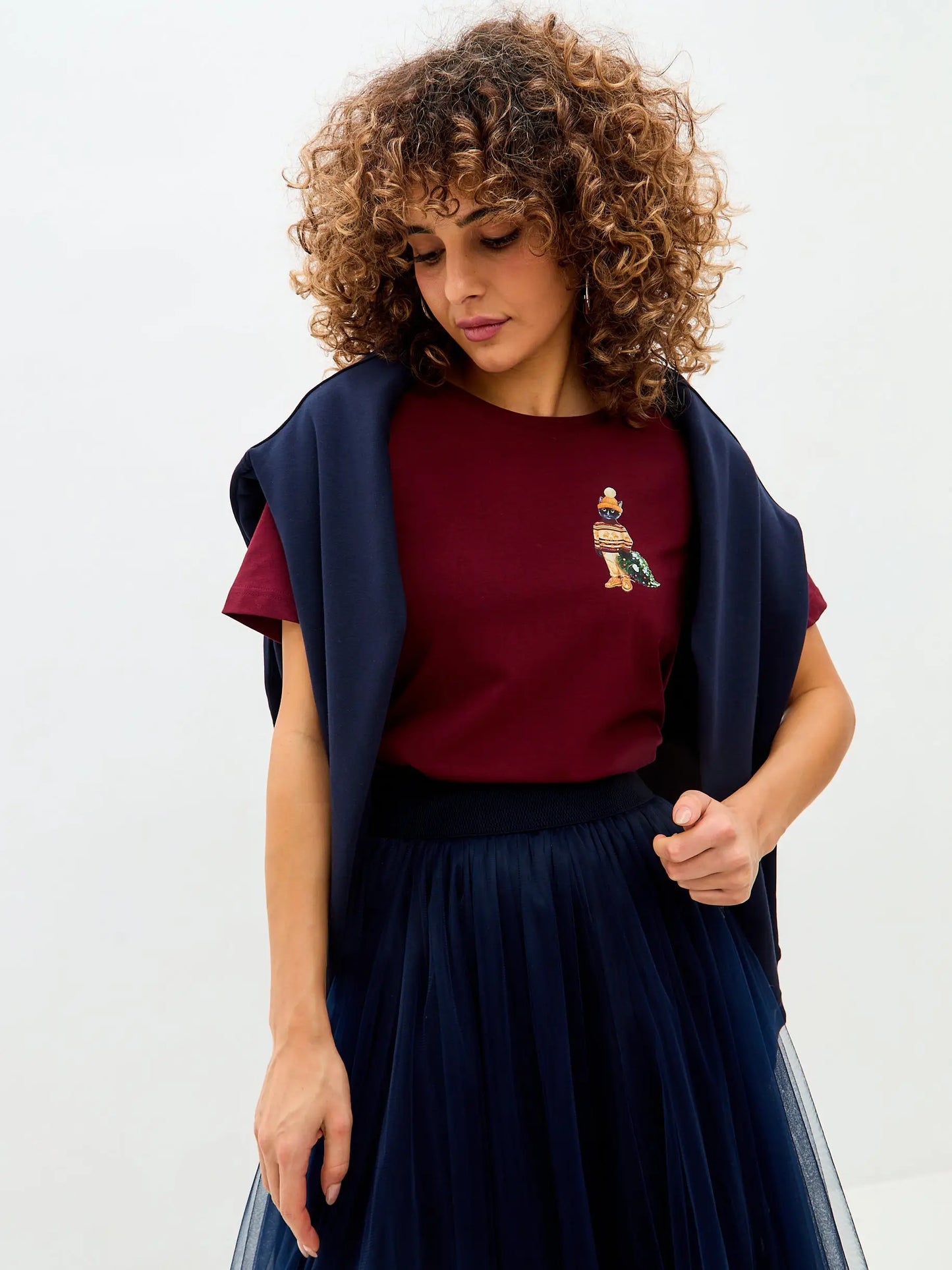 Red t-shirt christmas cat - Funny Cat T-shirt | For Cat Lovers | CAT by maniita lacitta