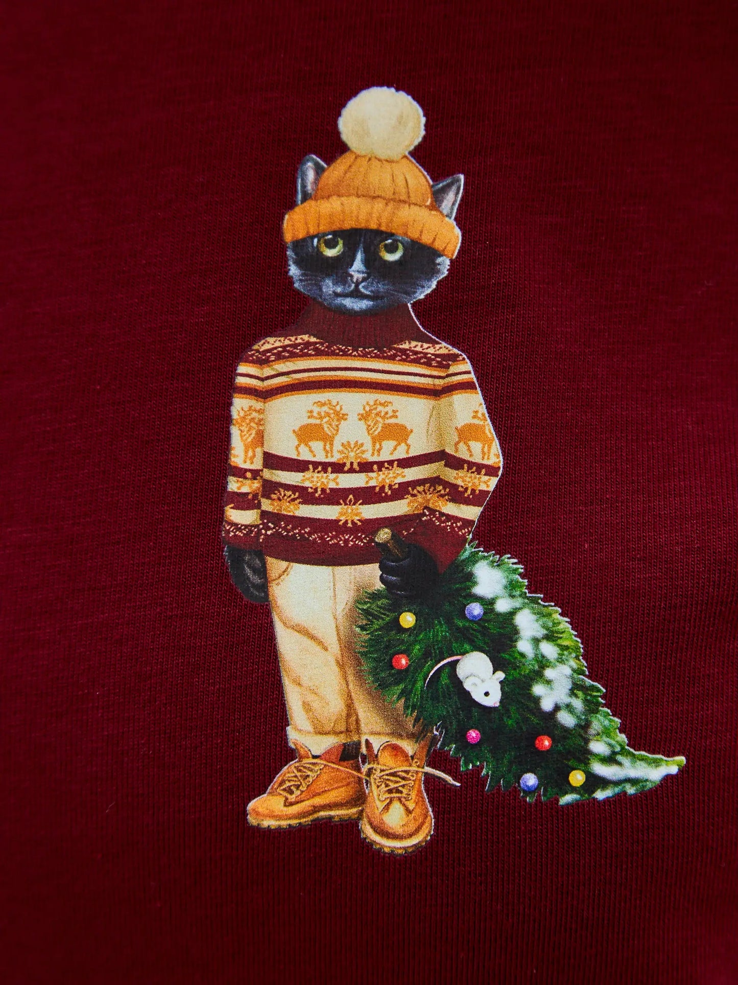 Red t-shirt christmas cat - Funny Cat T-shirt | For Cat Lovers | CAT by maniita lacitta