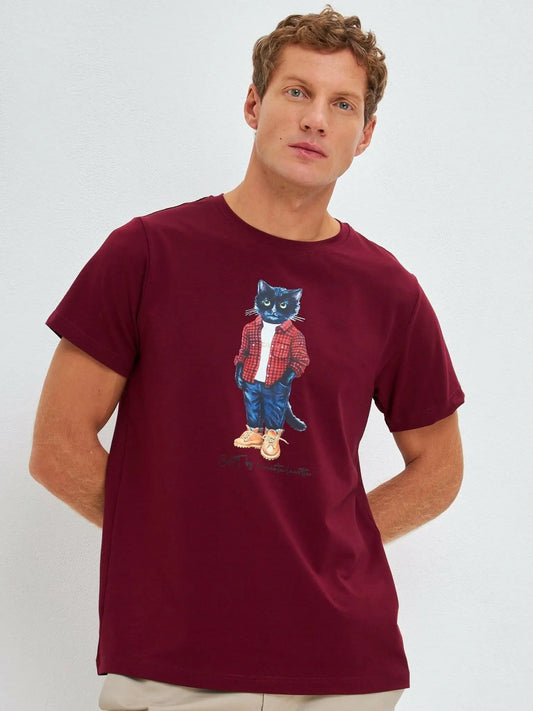 Red t-shirt country cat - Funny Cat T-shirt | For Cat Lovers | CAT by maniita lacitta