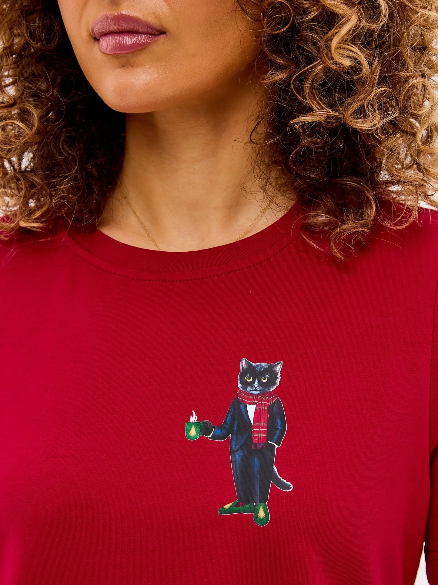 Red t-shirt new year cat - Funny Cat T-shirt | For Cat Lovers | CAT by maniita lacitta