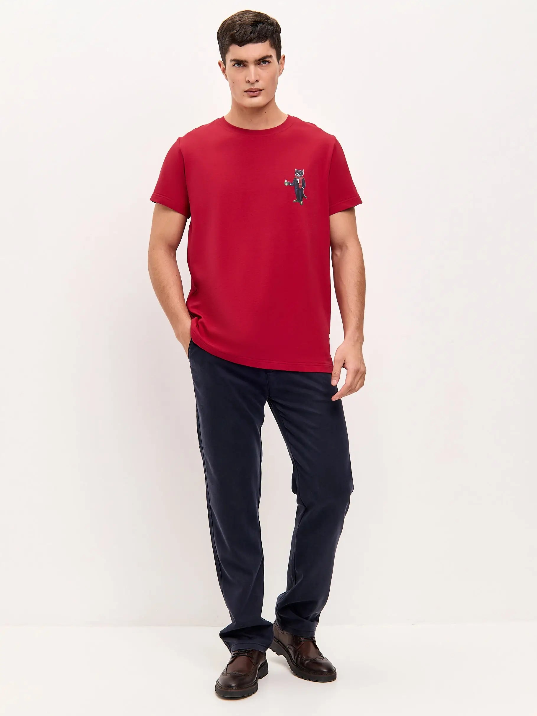 Red t-shirt new year cat - Funny Cat T-shirt | For Cat Lovers | CAT by maniita lacitta