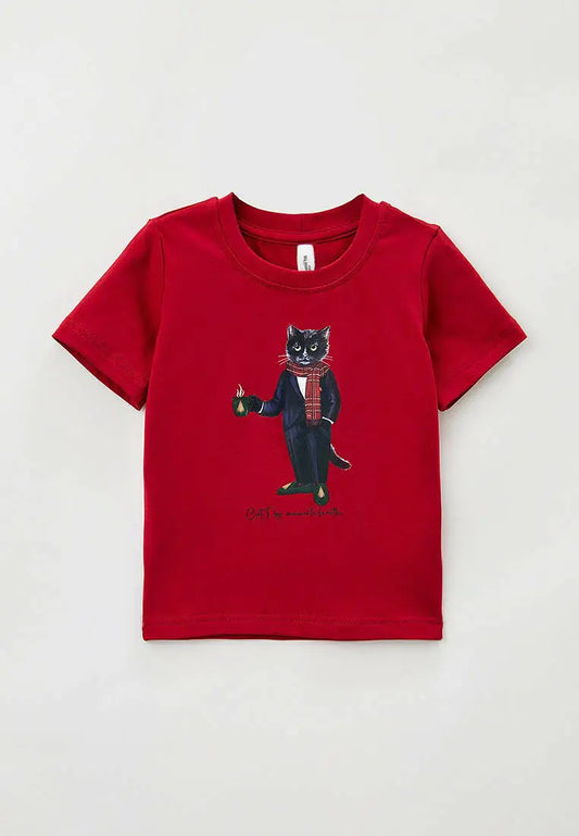 Red t-shirt new year cat - Funny Cat T-shirt | For Cat Lovers | CAT by maniita lacitta