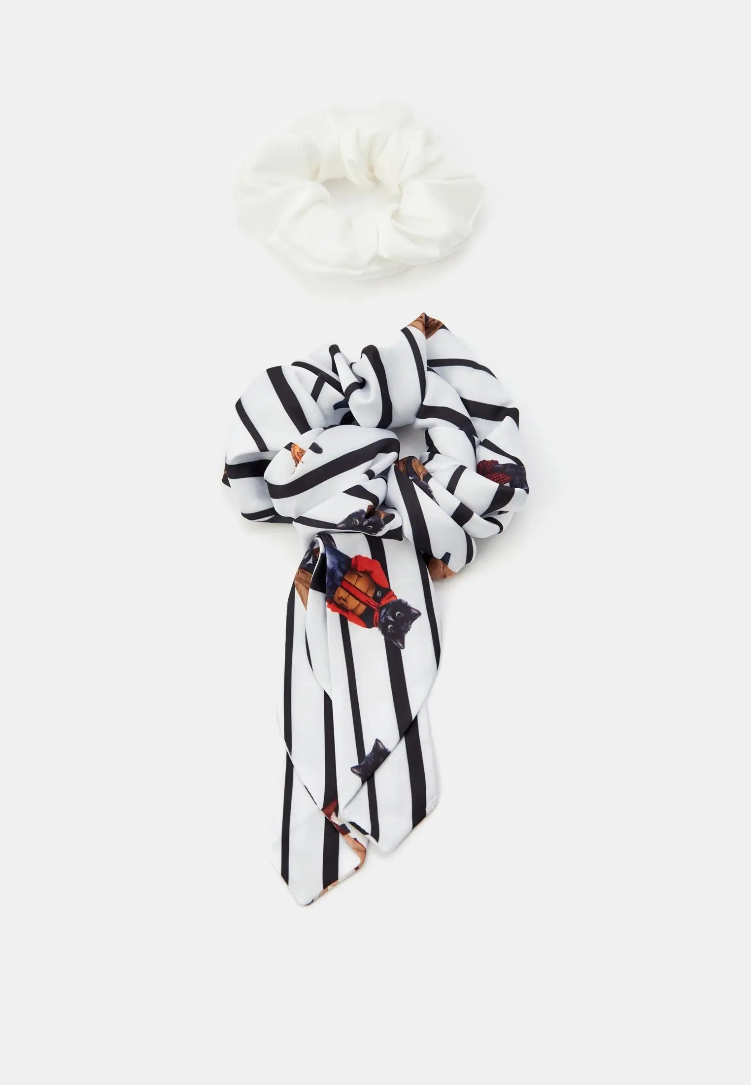 Set of 2 silk scrunchies - Funny Cat | For Cat Lovers | CAT by maniita lacitta