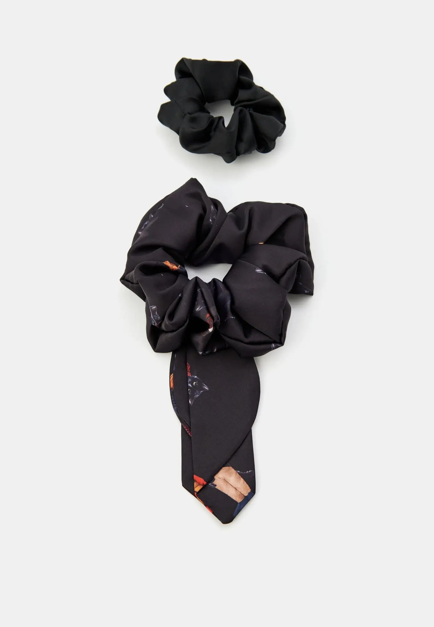 Set of 2 silk scrunchies - Funny Cat | For Cat Lovers | CAT by maniita lacitta