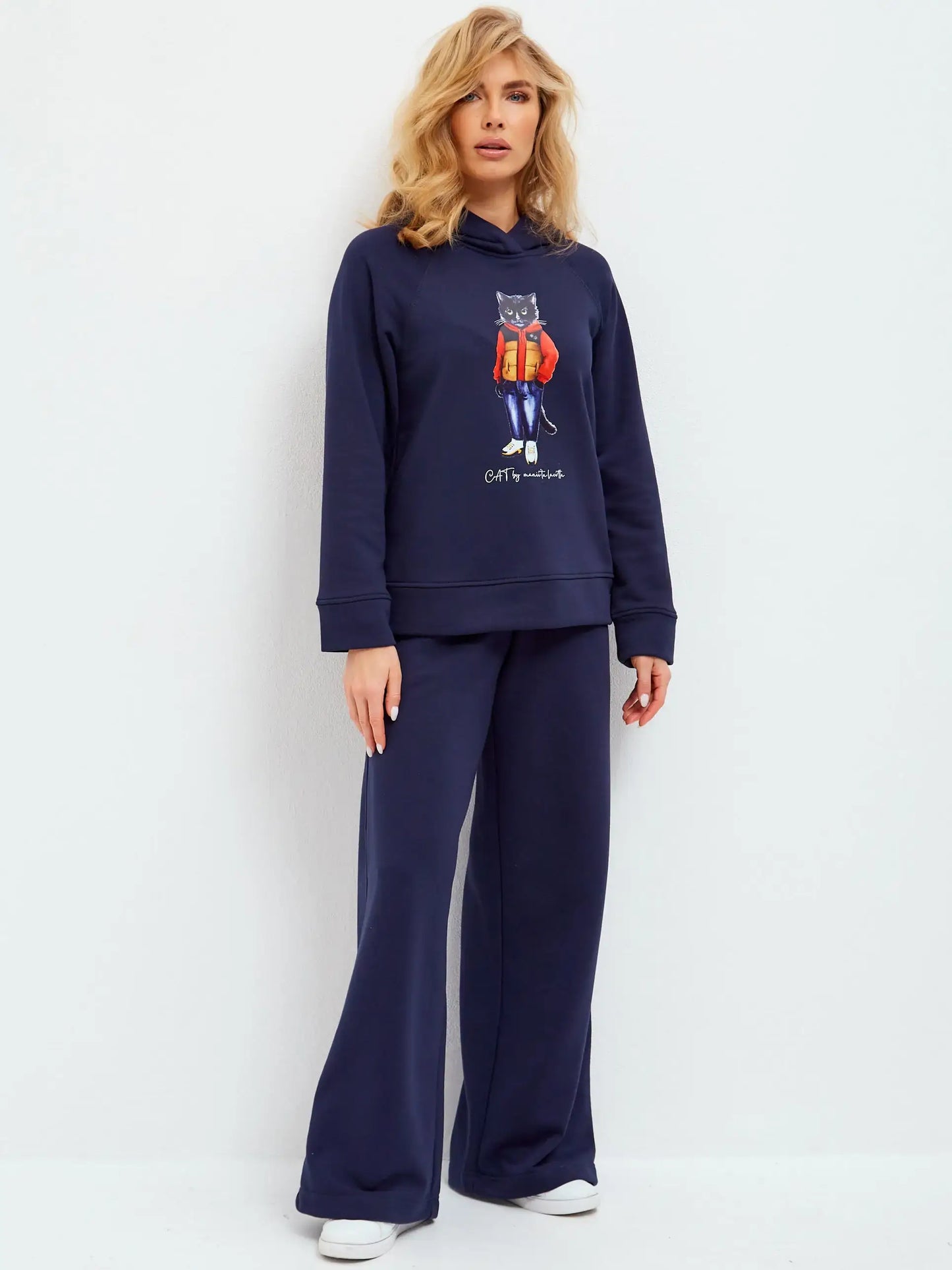 Set: sports chic suit navy with a cat print sport casual cat - Funny Cat | For Cat Lovers | CAT by maniita lacitta