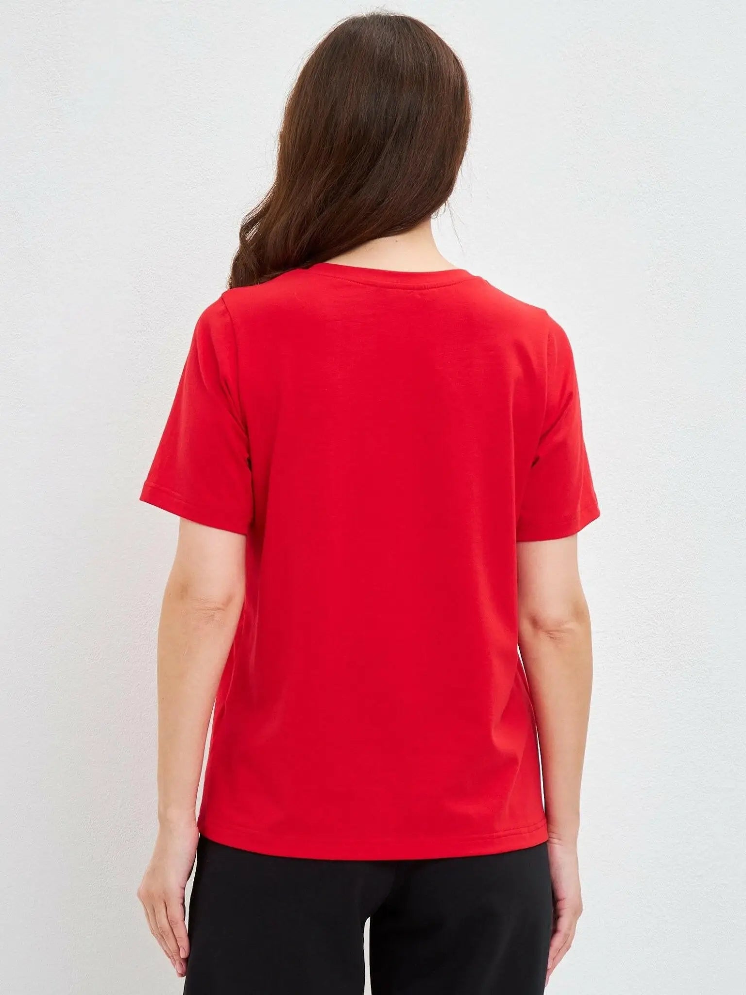 Set: women’s red t-shirt with cat print and black wide sweatpants - Funny Cat | For Cat Lovers | CAT by maniita lacitta