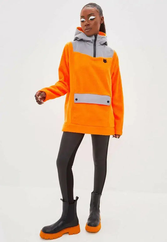 Sport set: orange fleece hoodie & black women’s leggins - Funny Cat | For Cat Lovers | CAT by maniita lacitta