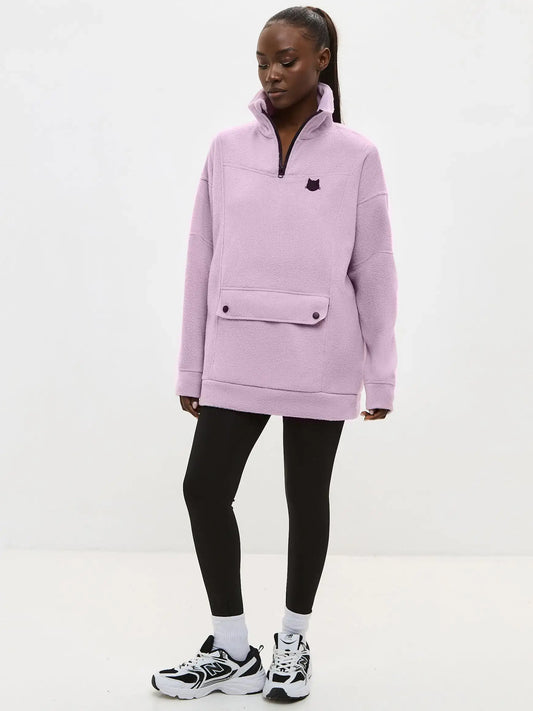 Sport set: purple fleece sweatshirt & black women’s leggins - Funny Cat | For Cat Lovers | CAT by maniita lacitta