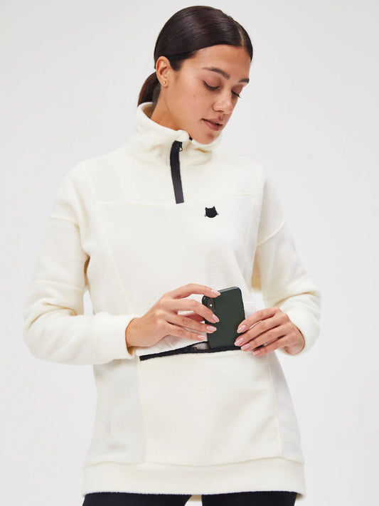 White Fleece sweatshirt - Funny Cat Fleece (recycled) | For Cat Lovers | CAT by maniita lacitta