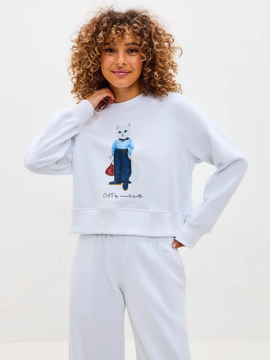 White sweatshirt mariner cat - Funny Cat Hoodie & sweatshirt | For Cat Lovers | CAT by maniita