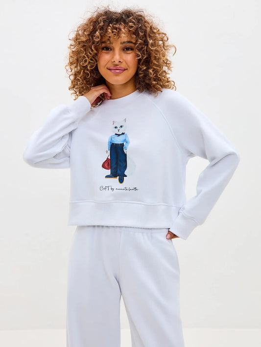 White sweatshirt mariner cat - Funny Cat Hoodie & sweatshirt | For Cat Lovers | CAT by maniita