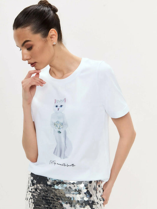 White t-shirt bride cat - Funny Cat T-shirt | For Cat Lovers | CAT by maniita lacitta