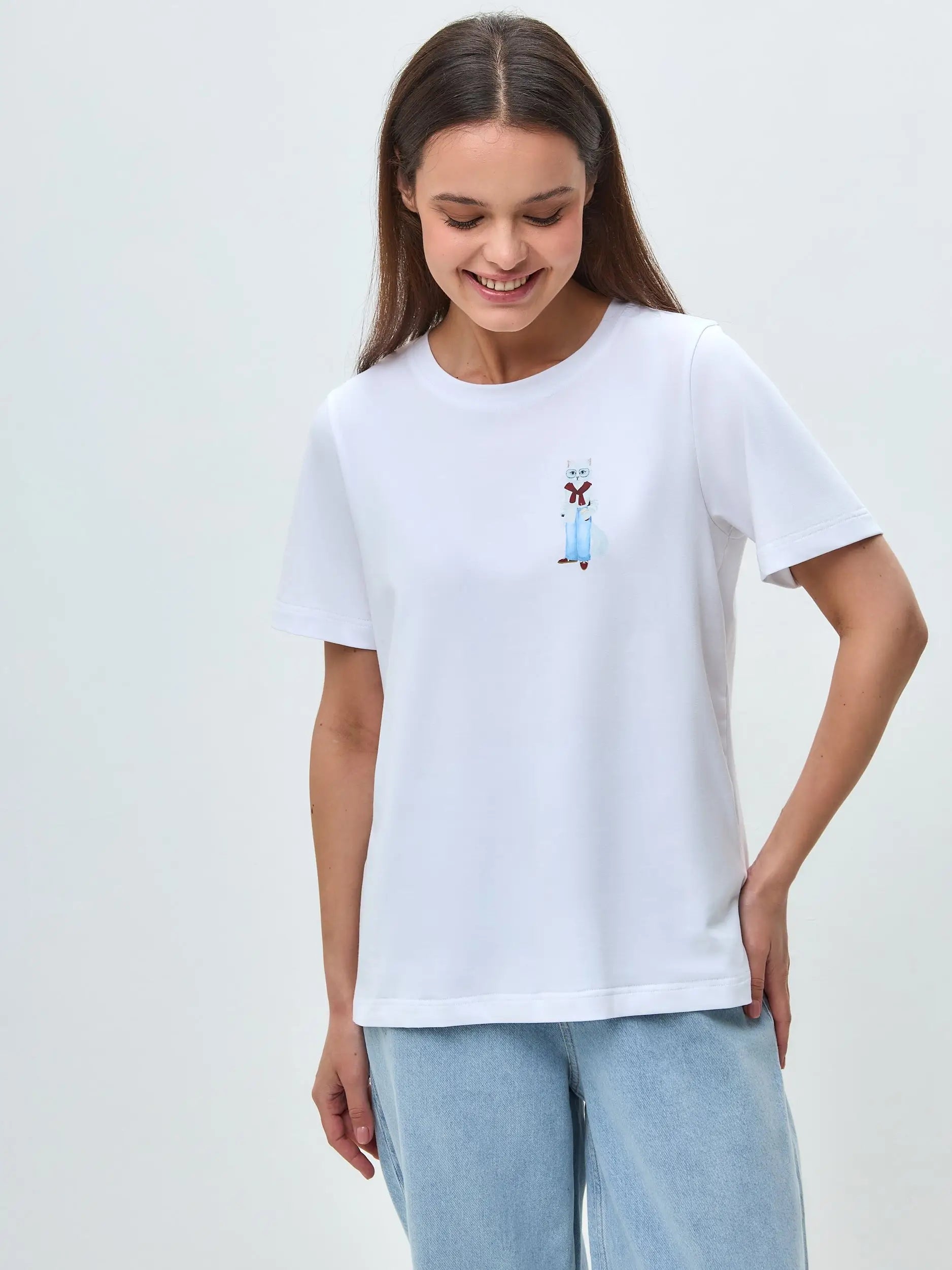 White t-shirt coffee cat - Funny Cat T-shirt | For Cat Lovers | CAT by maniita lacitta