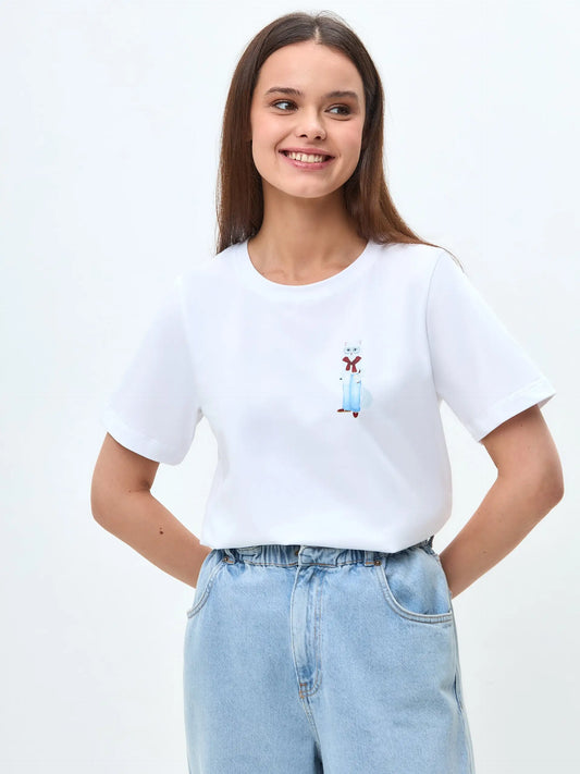 White t-shirt coffee cat - Funny Cat T-shirt | For Cat Lovers | CAT by maniita lacitta