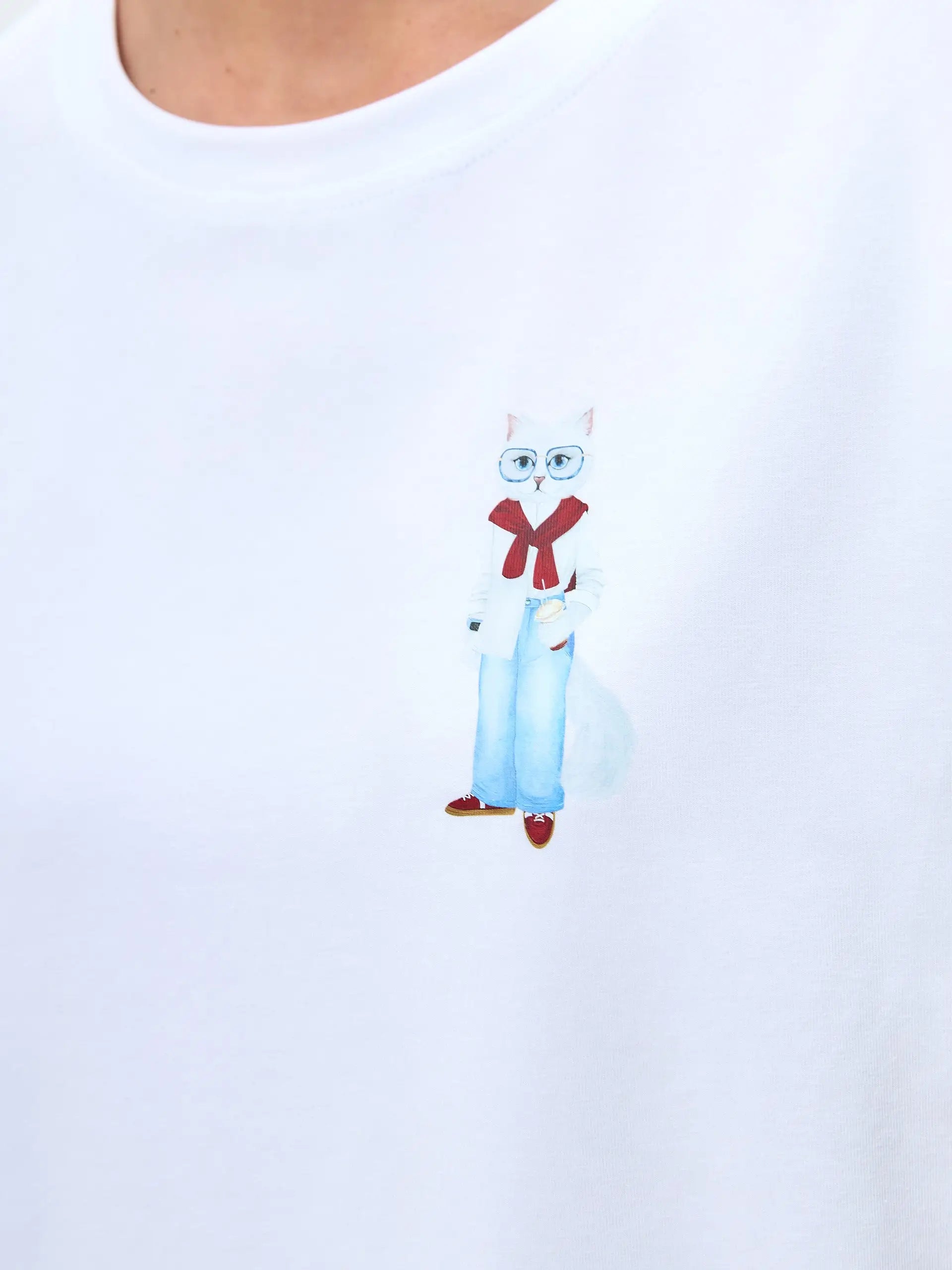 White t-shirt coffee cat - Funny Cat T-shirt | For Cat Lovers | CAT by maniita lacitta