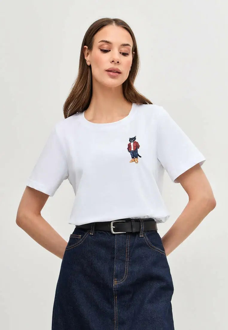 White t-shirt country cat - Funny Cat T-shirt | For Cat Lovers | CAT by maniita lacitta
