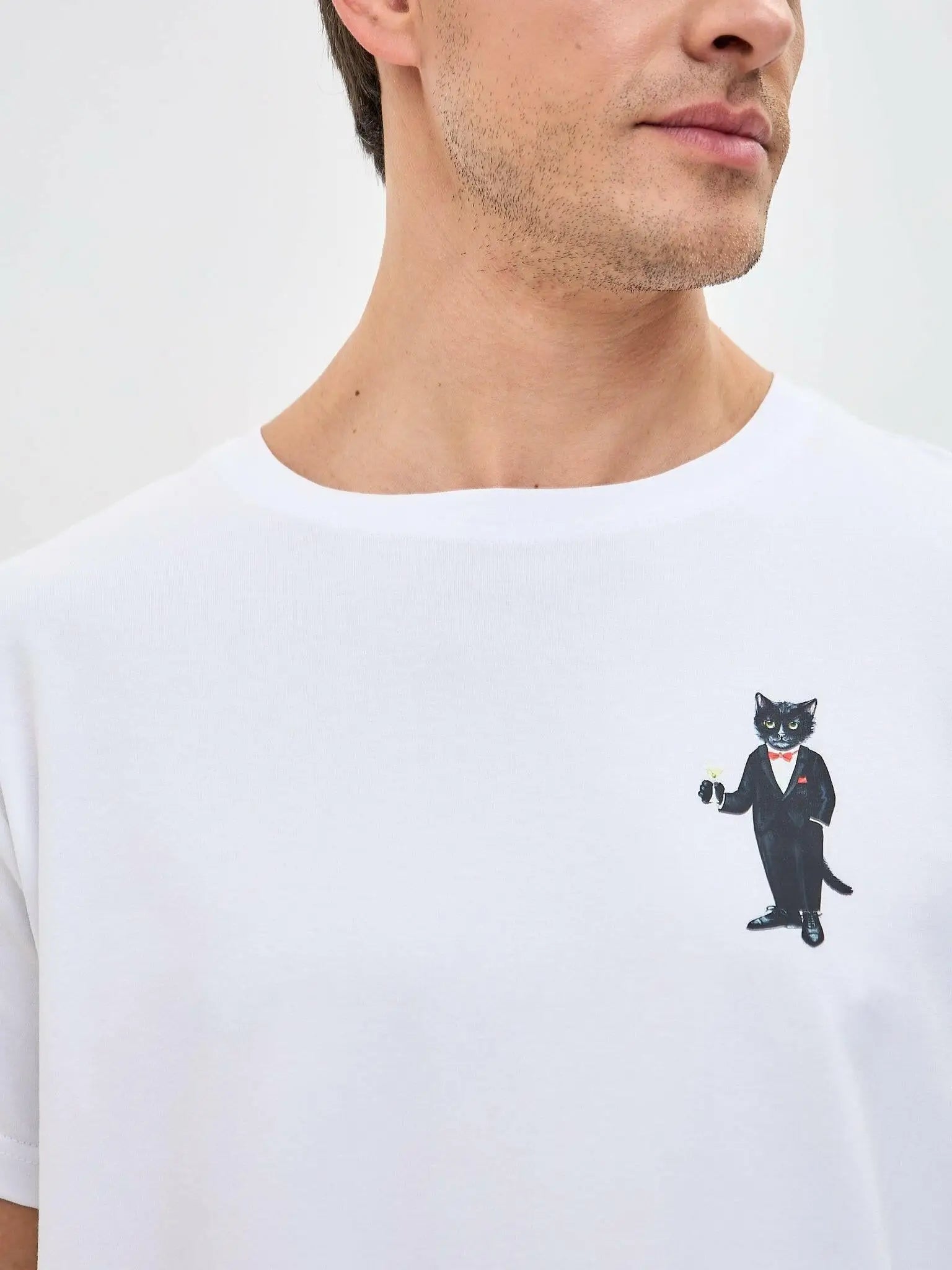 White t-shirt dandy cat - Funny Cat T-shirt | For Cat Lovers | CAT by maniita lacitta