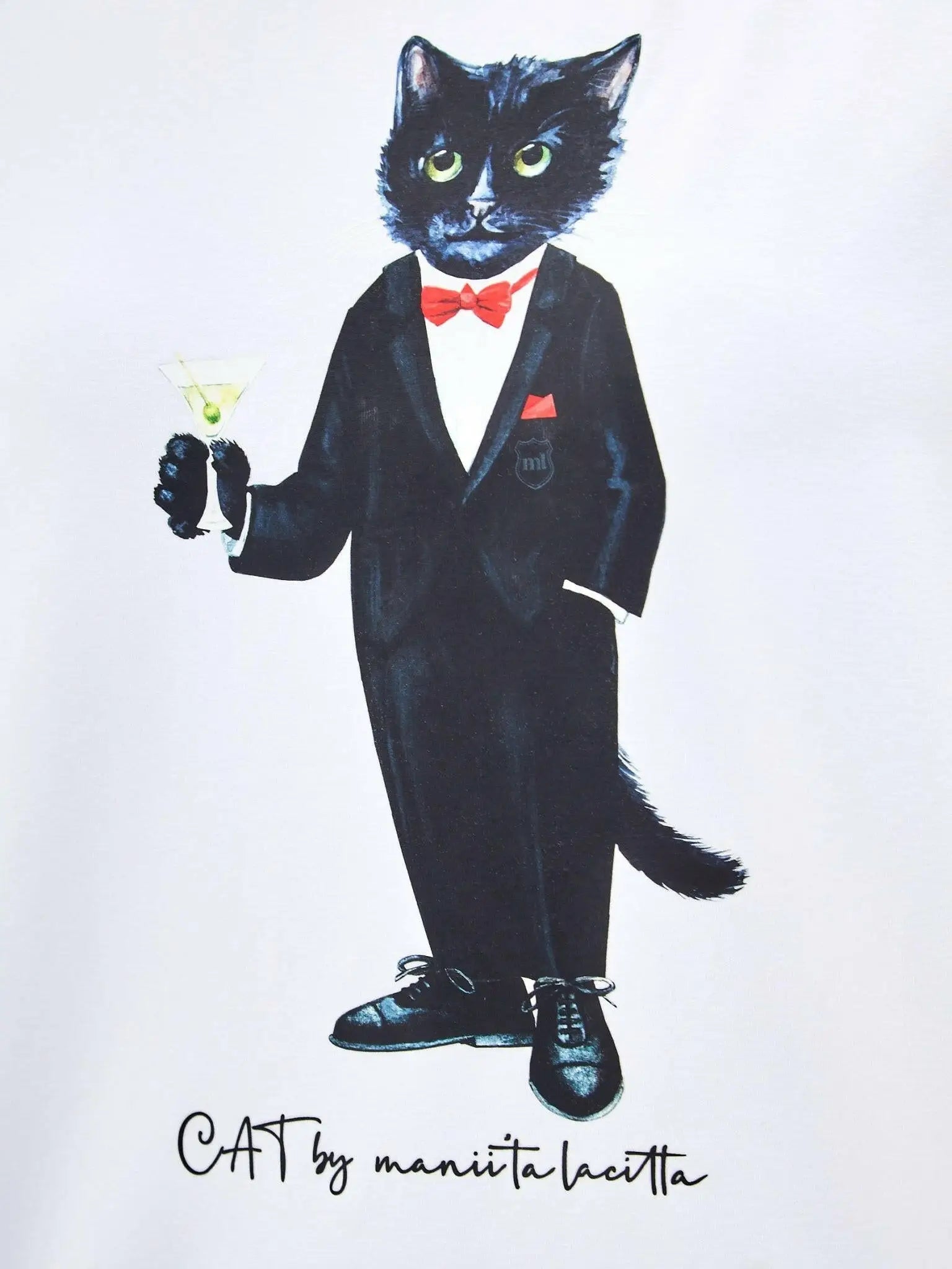 White t-shirt dandy cat - Funny Cat T-shirt | For Cat Lovers | CAT by maniita lacitta