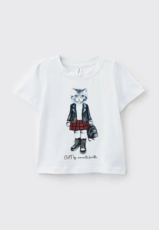 White t-shirt kitty - Funny Cat T-shirt | For Cat Lovers | CAT by maniita lacitta
