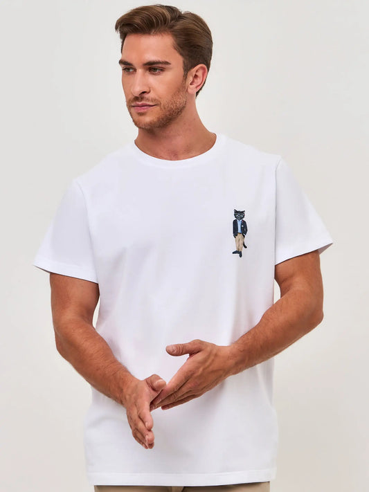 White t-shirt regatta cat - Funny Cat T-shirt | For Cat Lovers | CAT by maniita lacitta