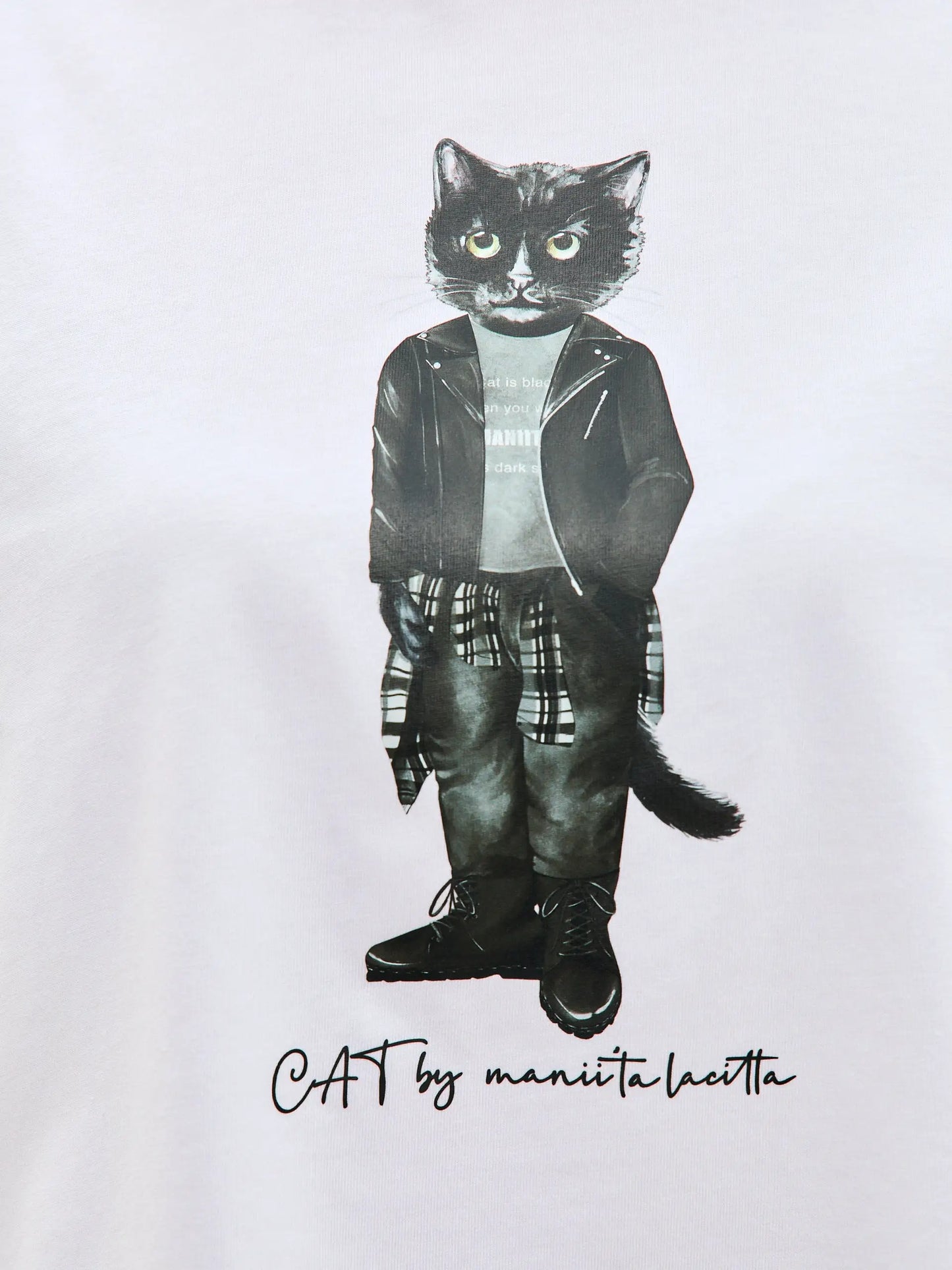 White t-shirt rocker cat - Funny Cat T-shirt | For Cat Lovers | CAT by maniita lacitta