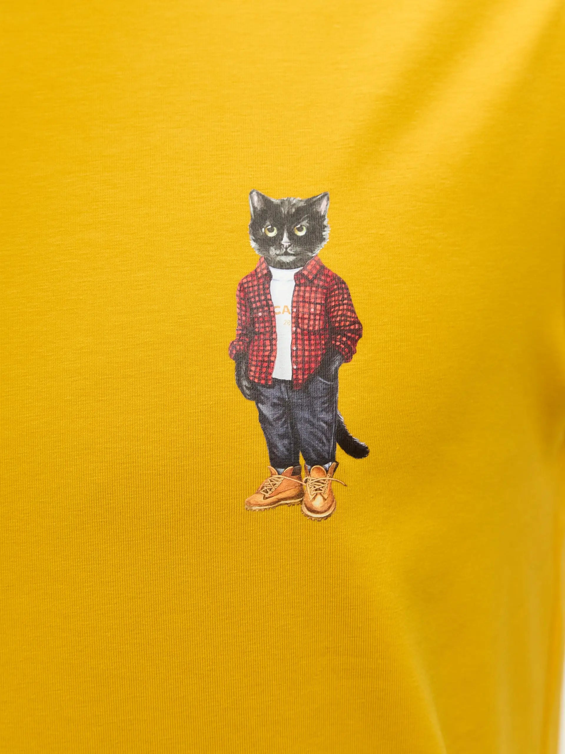 Yellow t-shirt country cat - Funny Cat T-shirt | For Cat Lovers | CAT by maniita lacitta