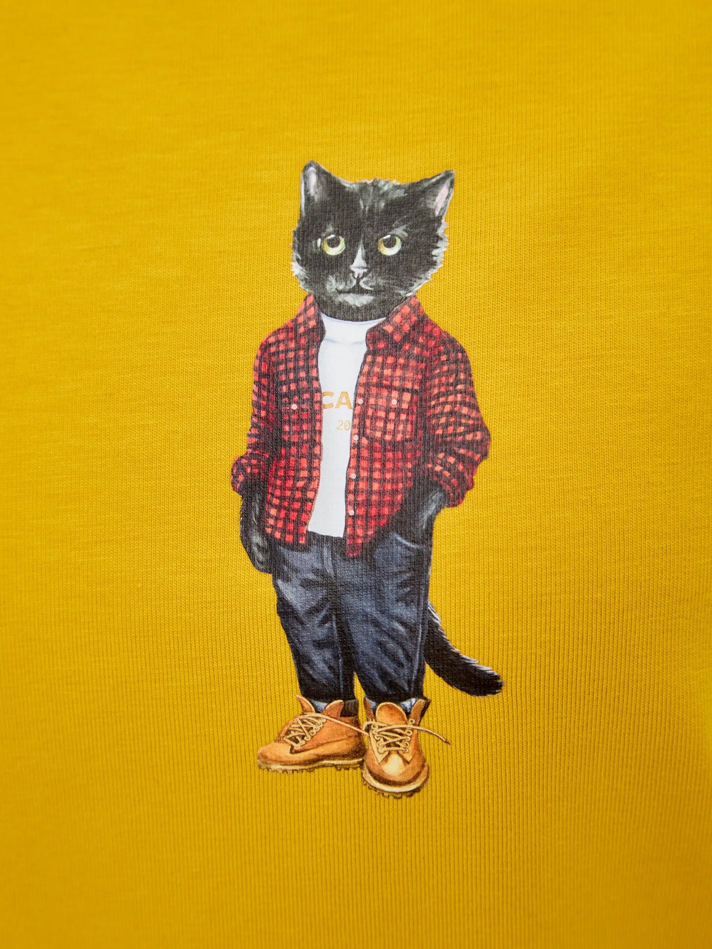 Yellow t-shirt country cat - Funny Cat T-shirt | For Cat Lovers | CAT by maniita lacitta