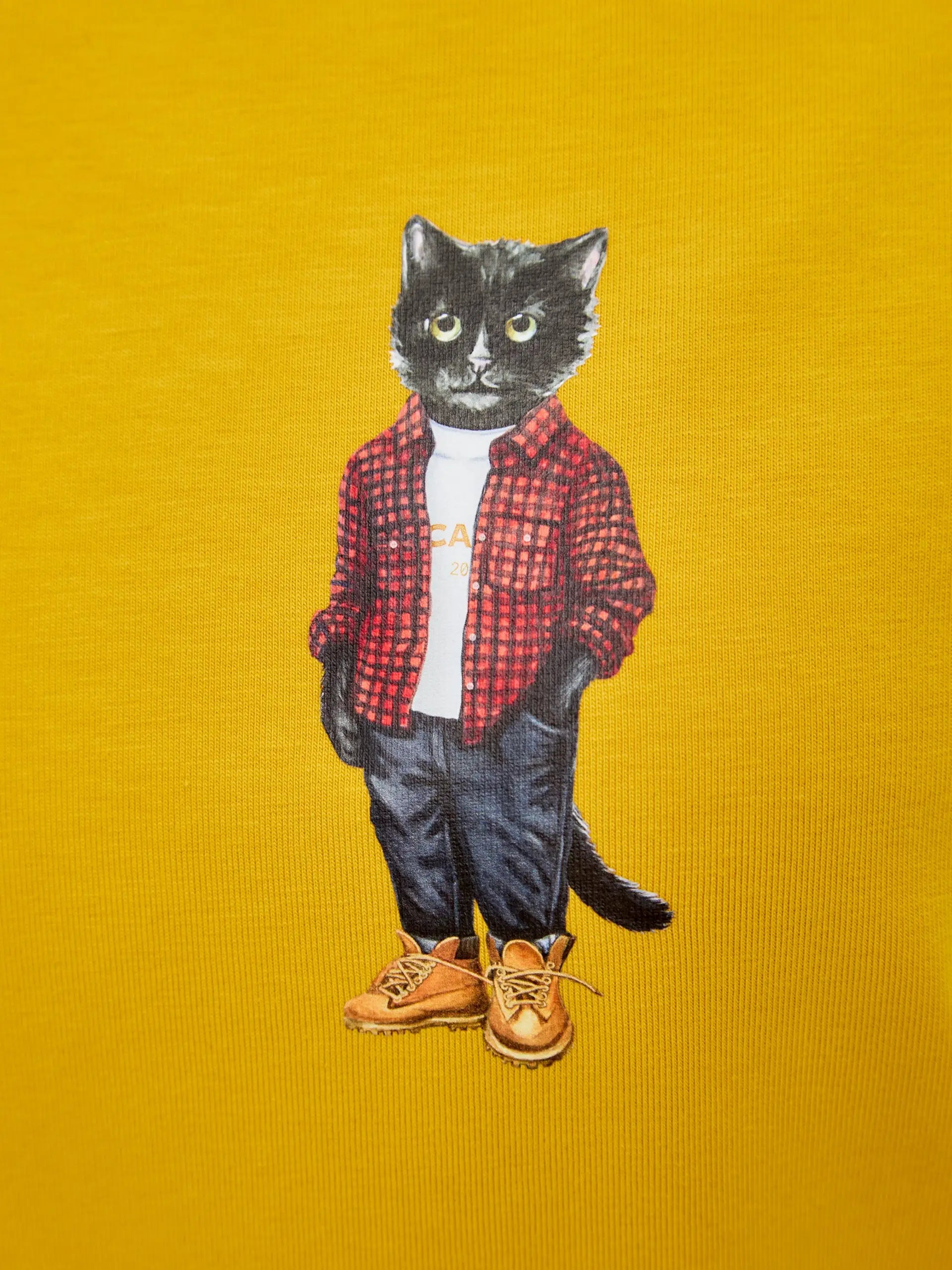 Yellow t-shirt country cat - Funny Cat T-shirt | For Cat Lovers | CAT by maniita lacitta