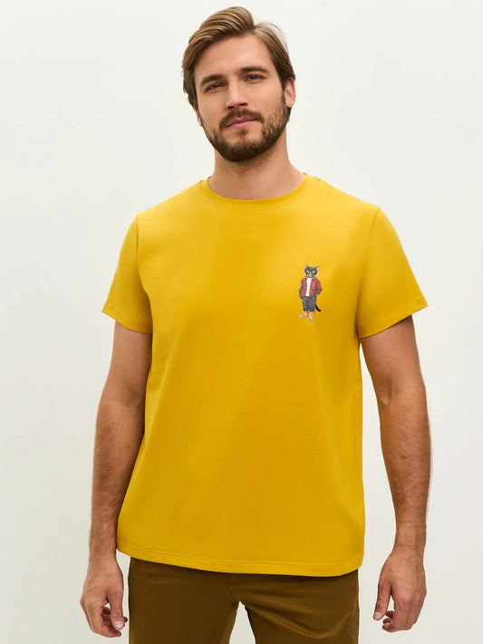 Yellow t-shirt country cat - Funny Cat T-shirt | For Cat Lovers | CAT by maniita lacitta