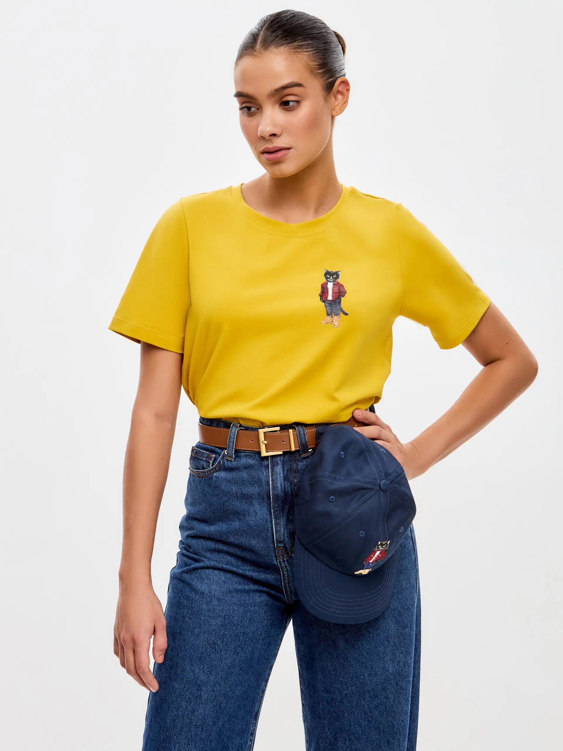 Yellow t-shirt country cat - Funny Cat T-shirt | For Cat Lovers | CAT by maniita lacitta